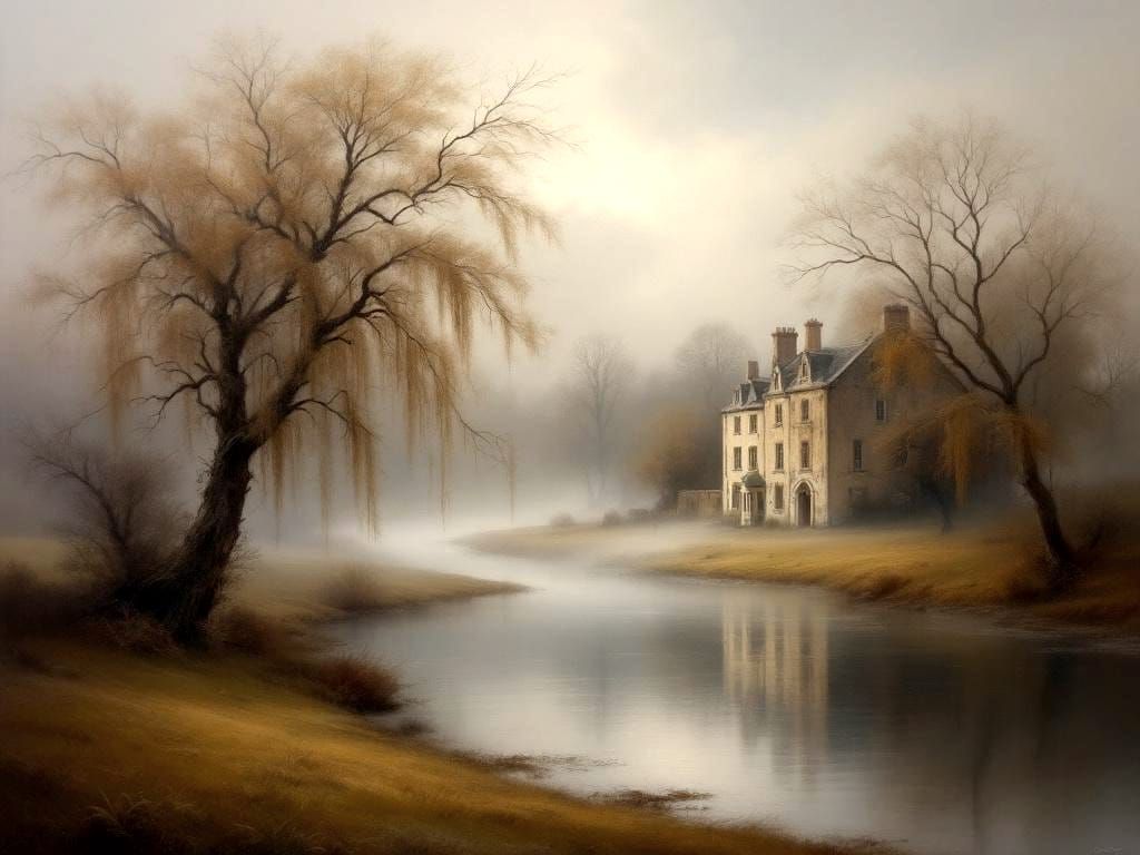 Misty Morning by the River Bend