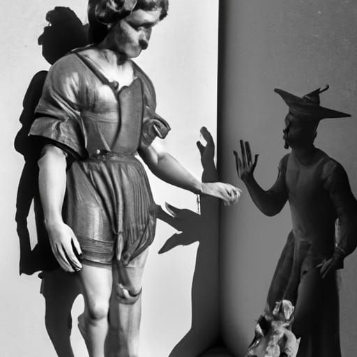 Statue meeting its Shadow variations