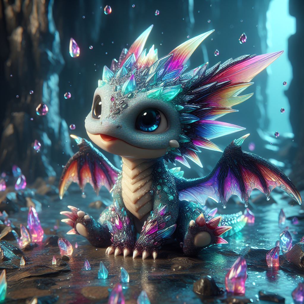 Crystalline Iridescent Dragon - AI Generated Artwork - NightCafe Creator