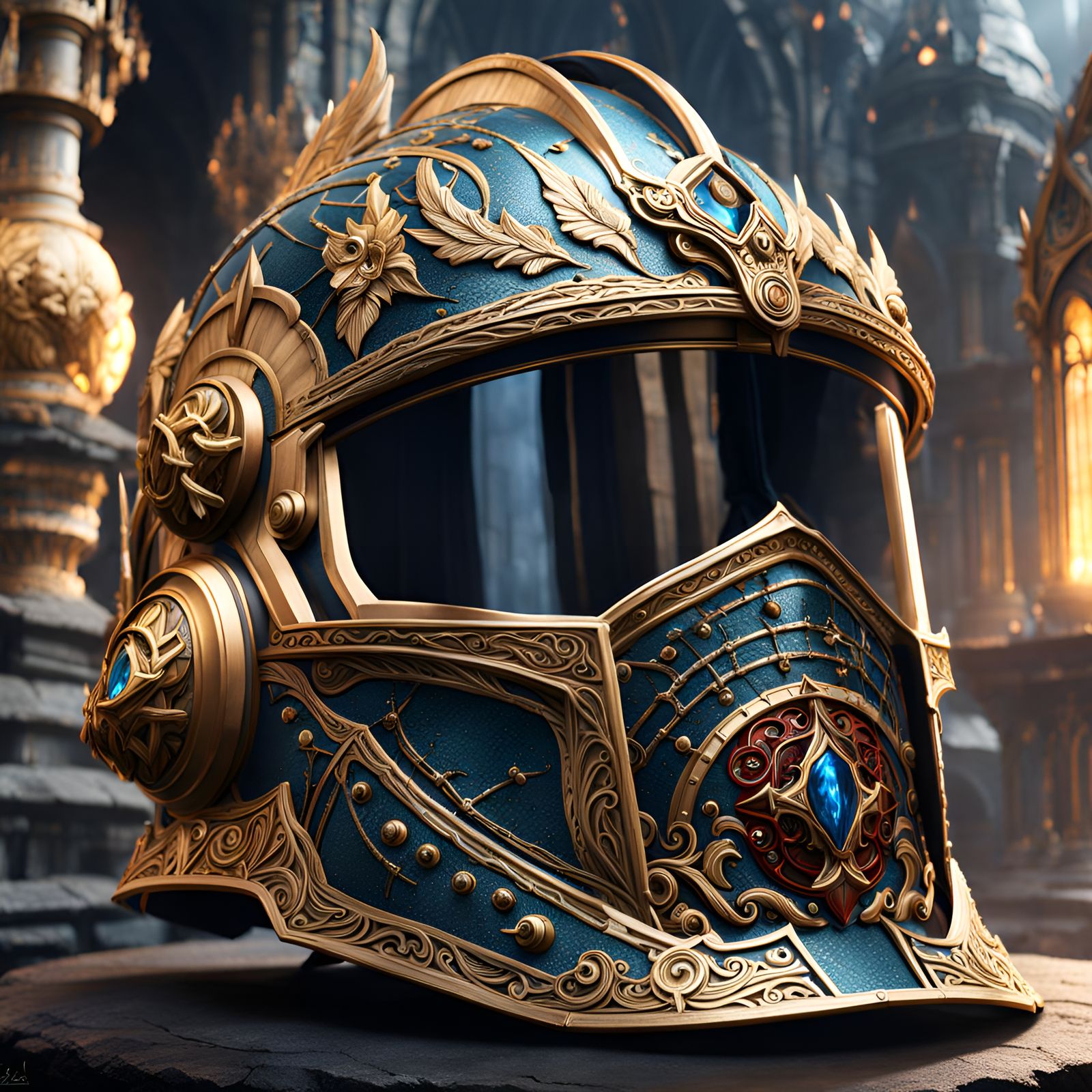 Techno Knights Helmet  by @Gnuhenge