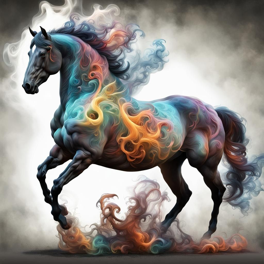 Rearing in the smoke  by @Unleash