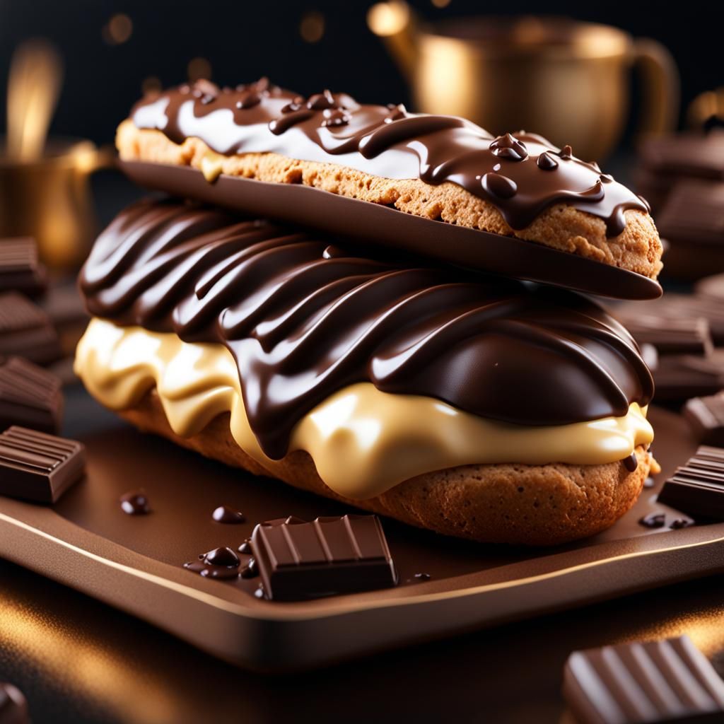 Decadent Chocolate Eclair  by @artsho