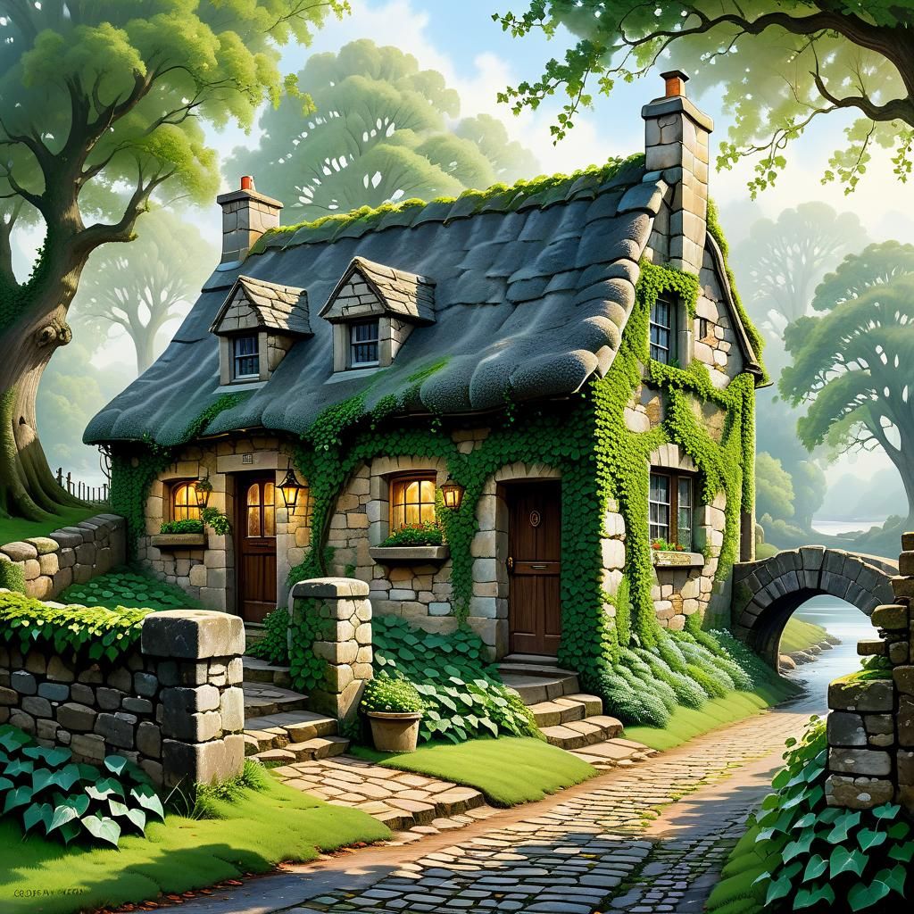 A charming quaint and cozy stone cottage.