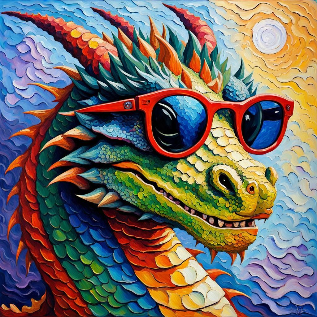 Dragon with sunglasses - AI Generated Artwork - NightCafe Creator