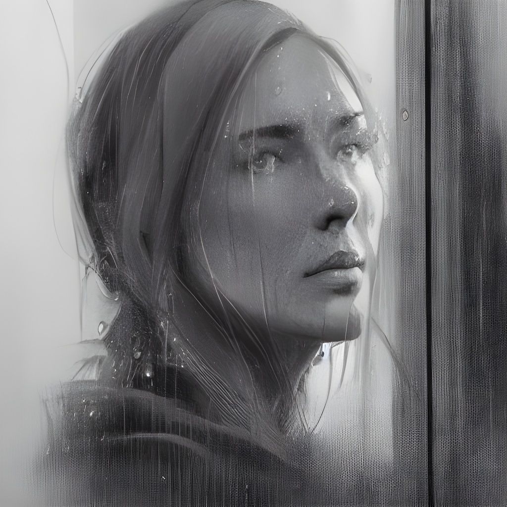 Sad Woman In The Rain AI Generated Artwork NightCafe Creator facebook