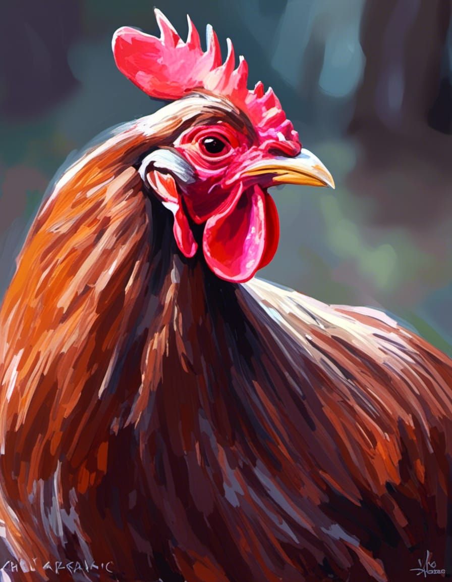 Realistic Chicken Logo Concept Art