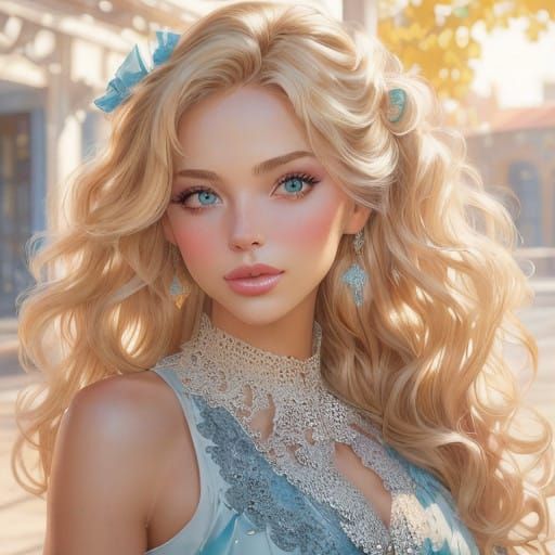 Glamorous Blonde Beauty in Soft Focus