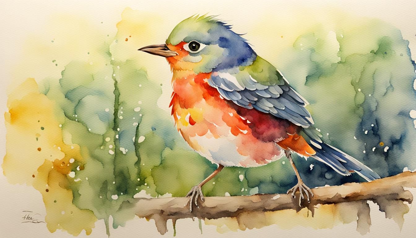 the early bird catches the worm watercolor