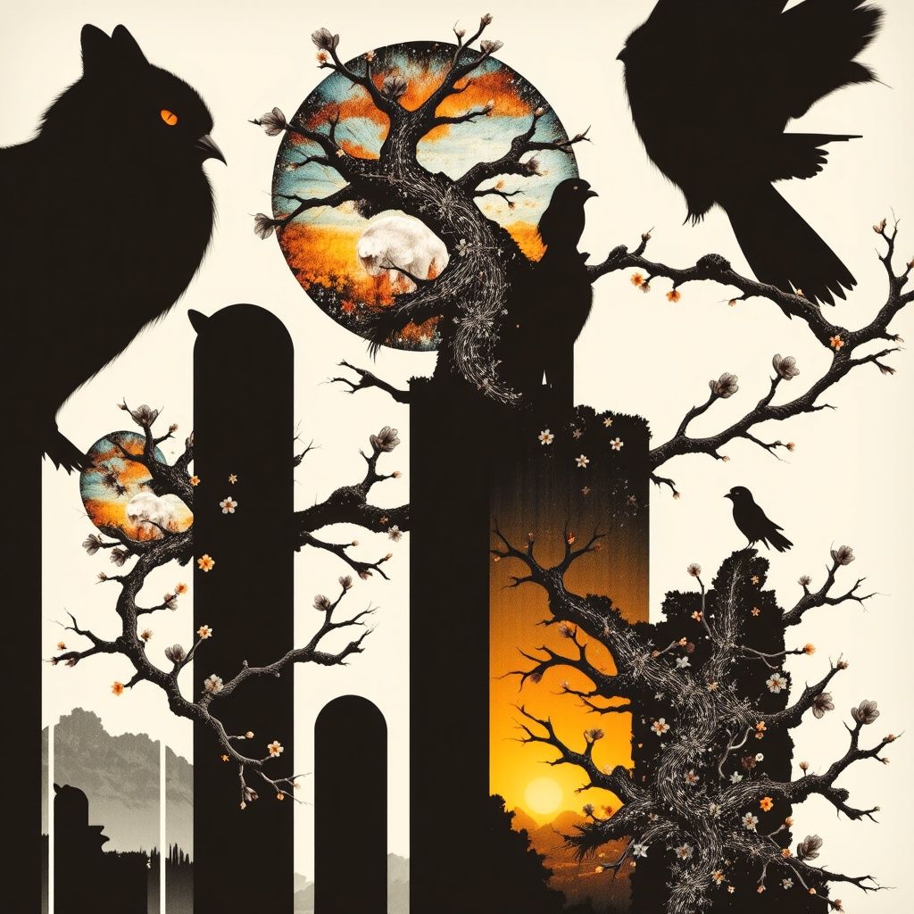 A city in black and gold