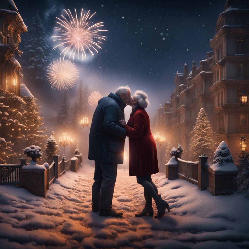 Older couple kissing at midnight new year Eve
  by @Sassy 