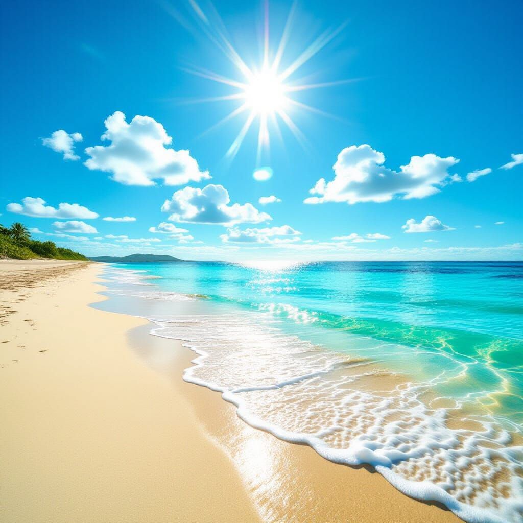 Sun-Drenched Summer Beach Paradise