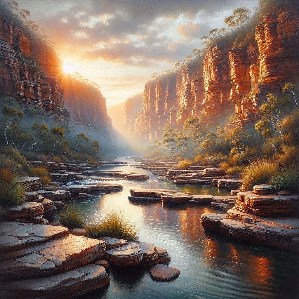 Hancock Gorge - Karijini National Park - Oil on Linen