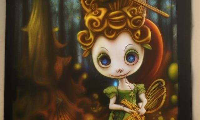 Pinocchio fairy tale Tim Burton deep color psychedelic art