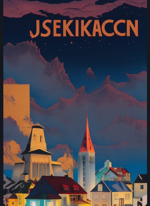 Reykjavik Iceland Travel poster, by Canaletto, Victo Ngai, T...