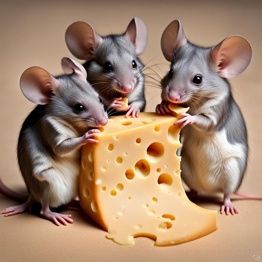 Some mices eat an cheese  by @sirfrancis