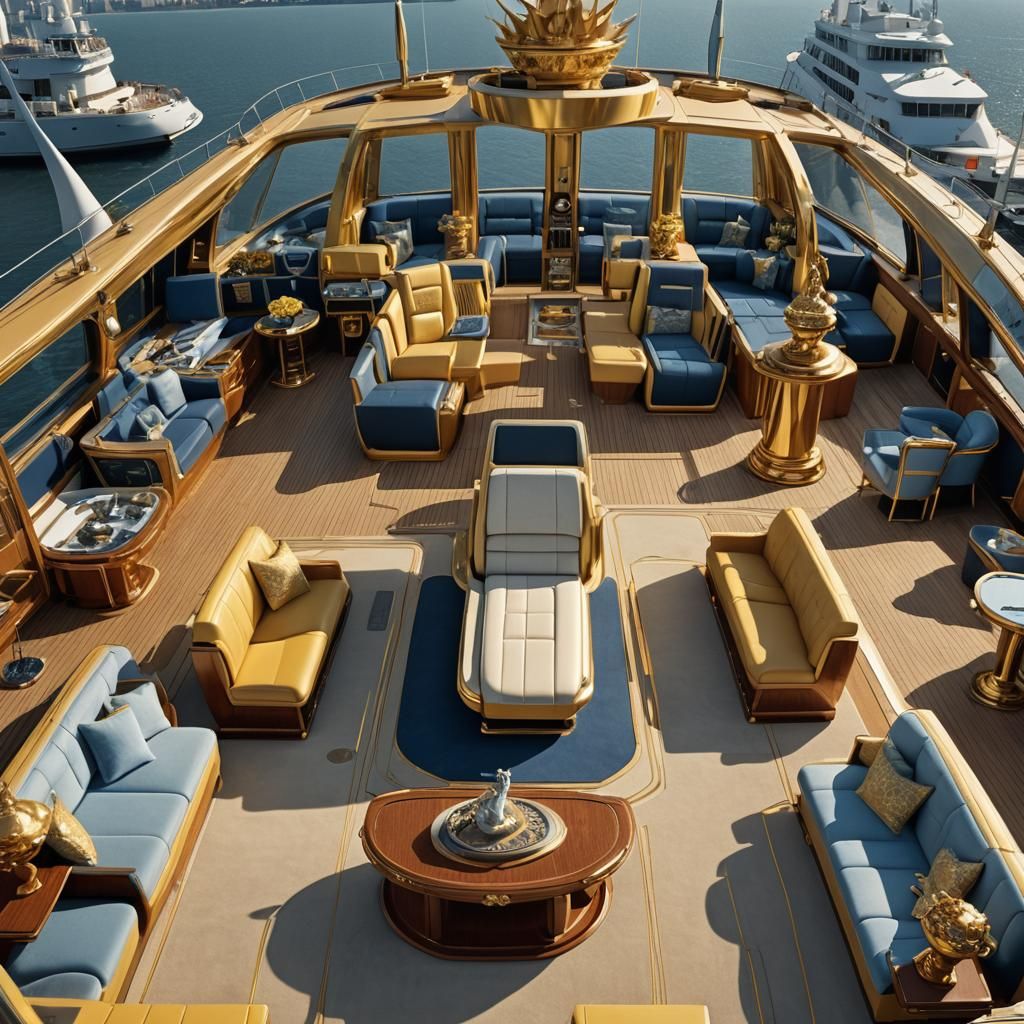 Luxury Car on Yacht Deck: Fantasy Concept Art
