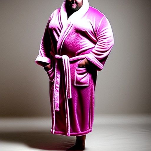 super fluffy pink bathrobe