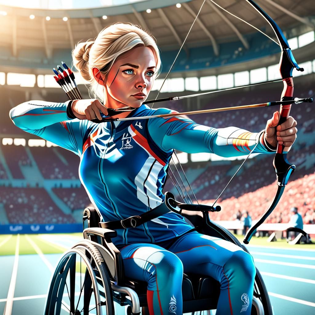 Paralympic Archer Digital Painting in 8k
