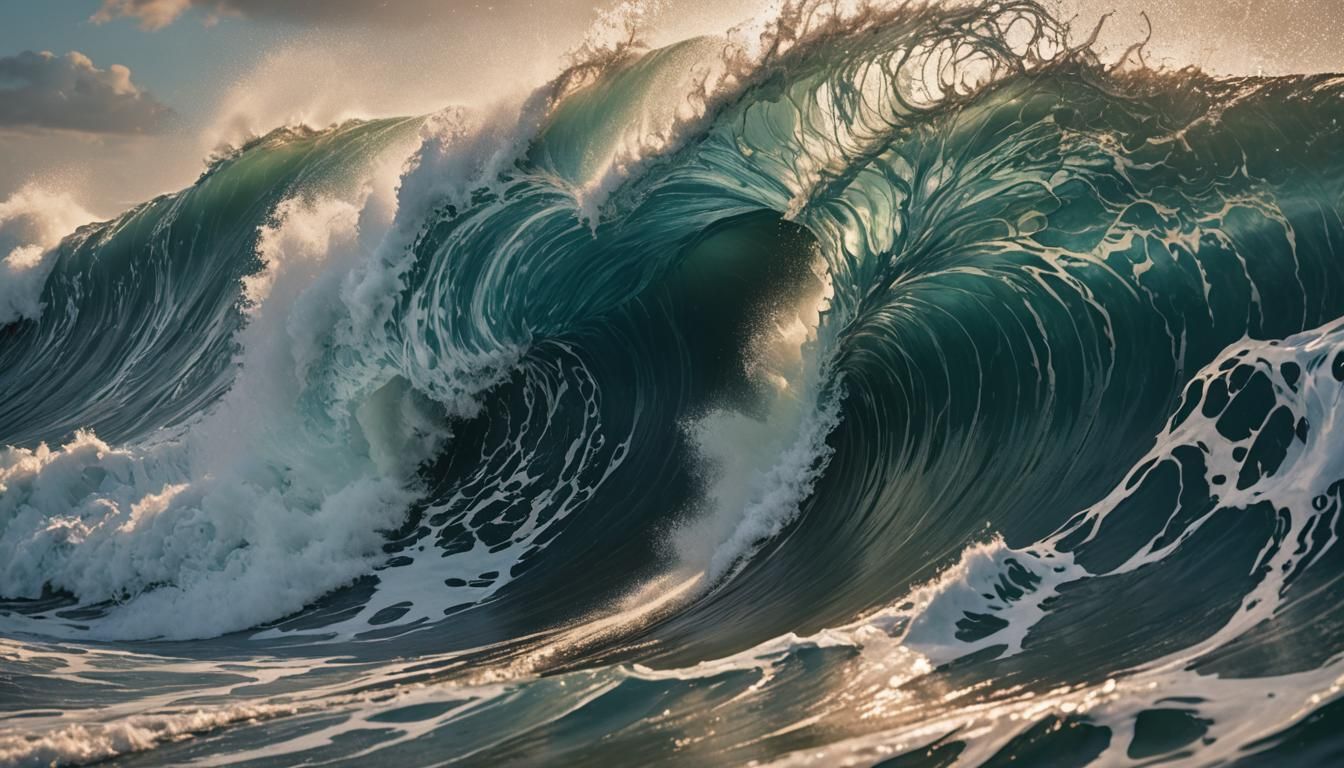 Huge ocean wave - AI Generated Artwork - NightCafe Creator