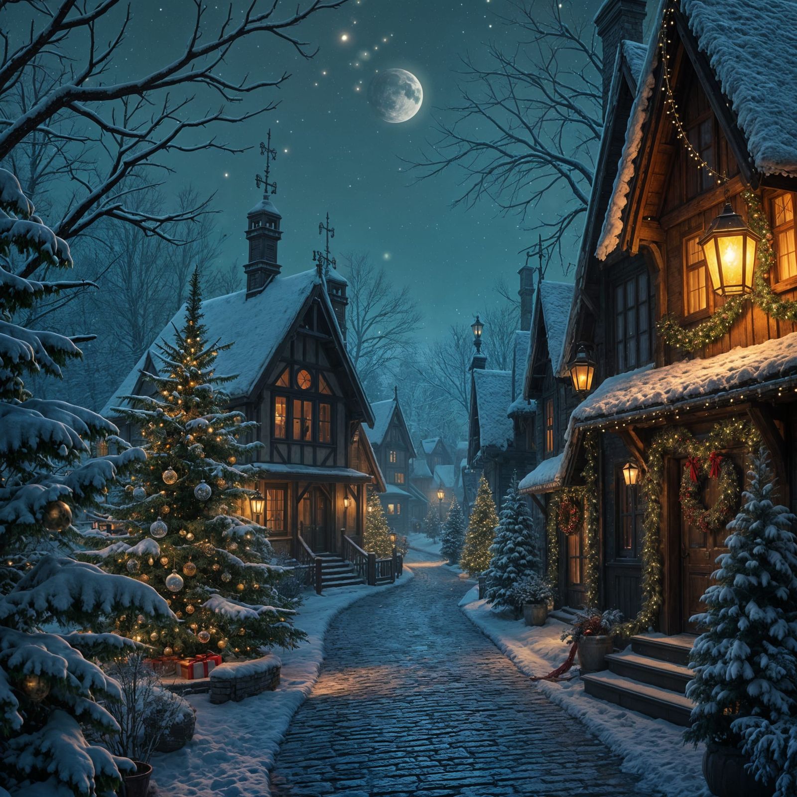 traditional english christmas scene  by @crezza