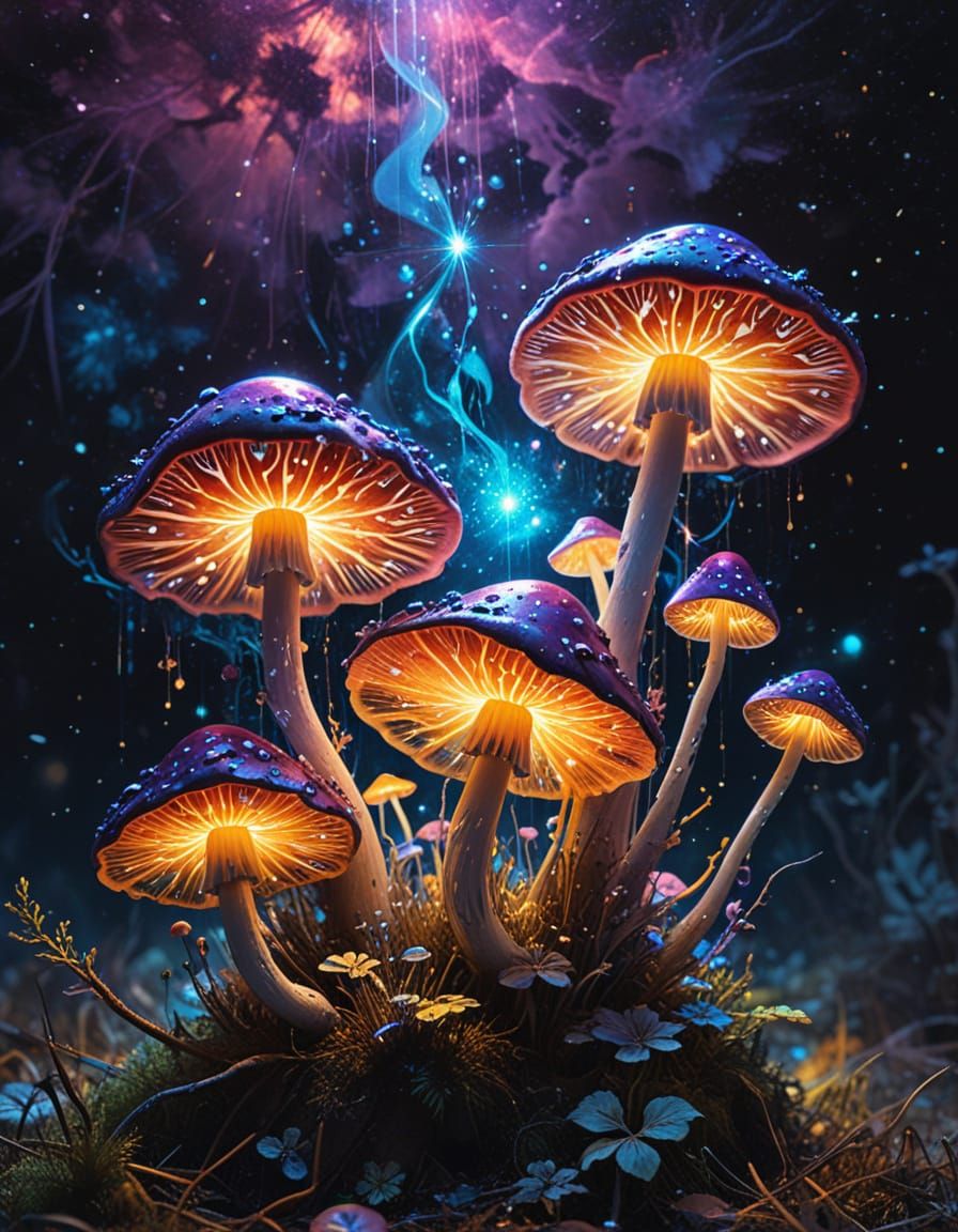 In a mesmerizing cosmos background of swirling, sparkling stars and galaxies, an explosion of colorful ...  by @Good_Vibes_Only