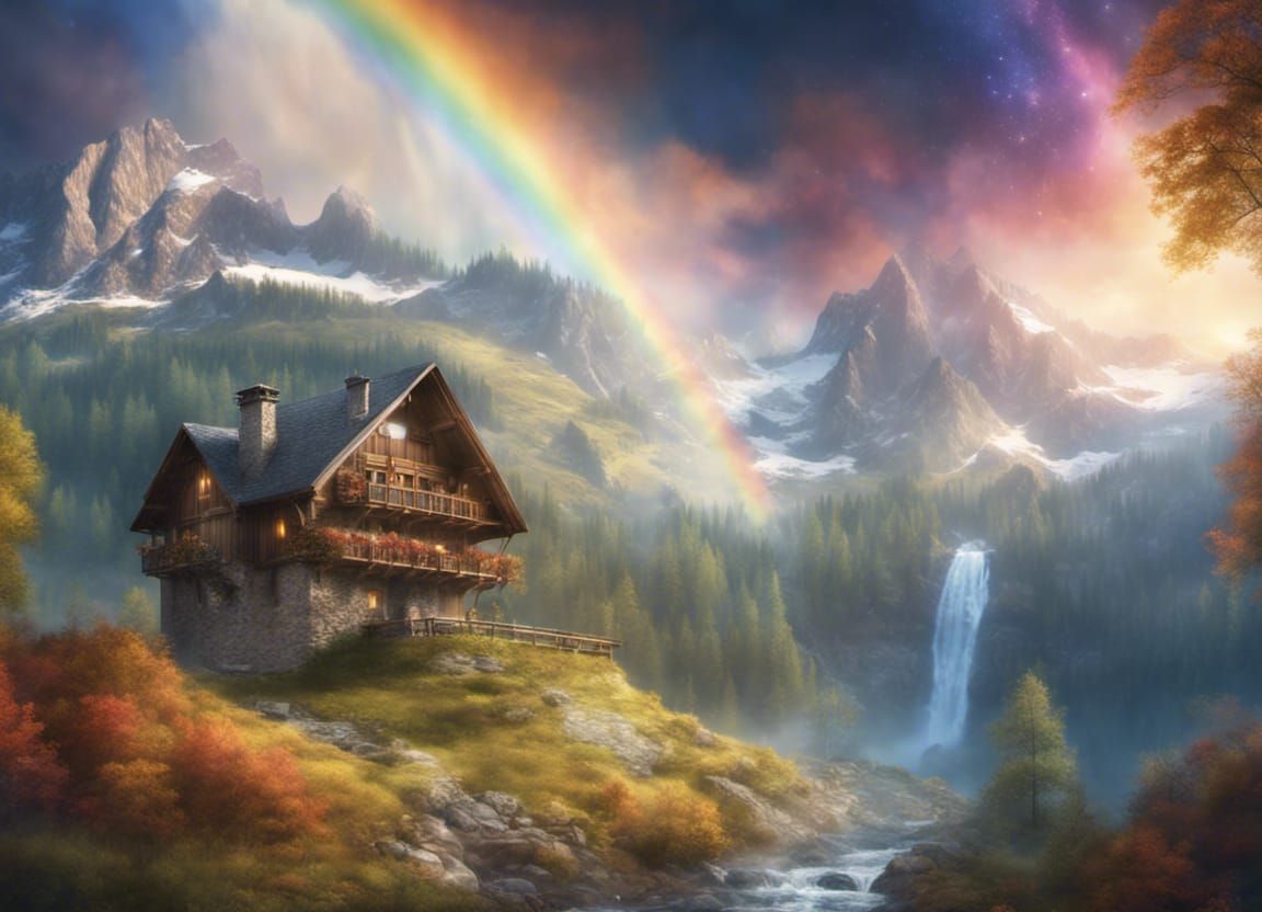 Alpine Lodge - AI Generated Artwork - NightCafe Creator