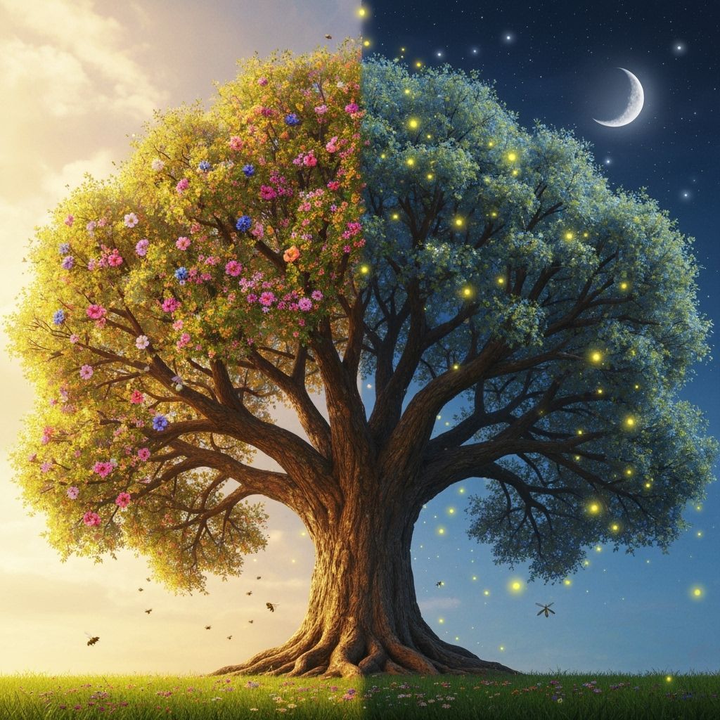 Day and Night Tree  by @Rogue Bayman