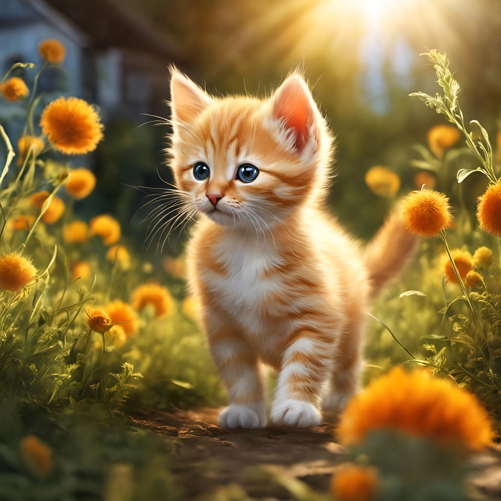 Brave warrior (an orange cat) in a dangerous new world (the ...