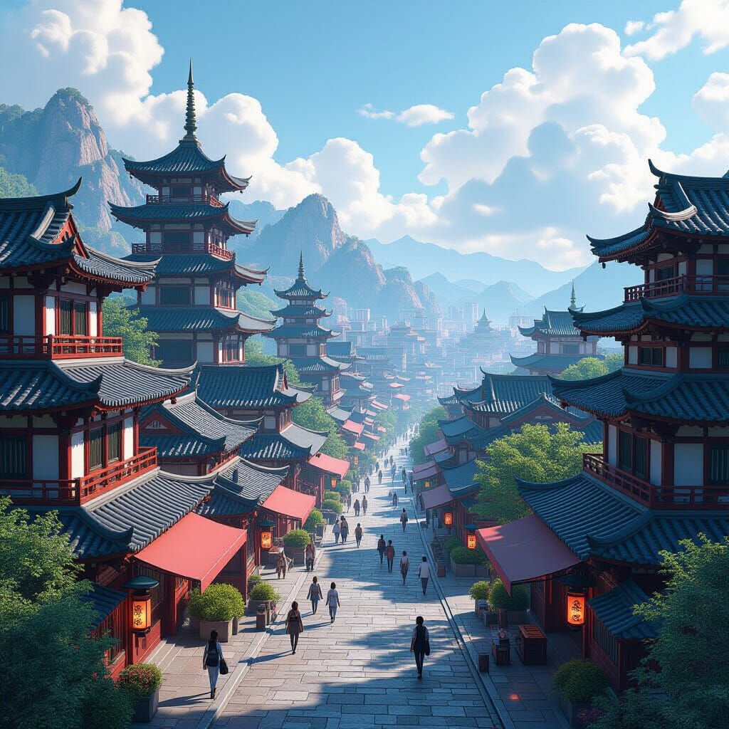 Forgotten Cityscape in Detailed 3D Anime Style