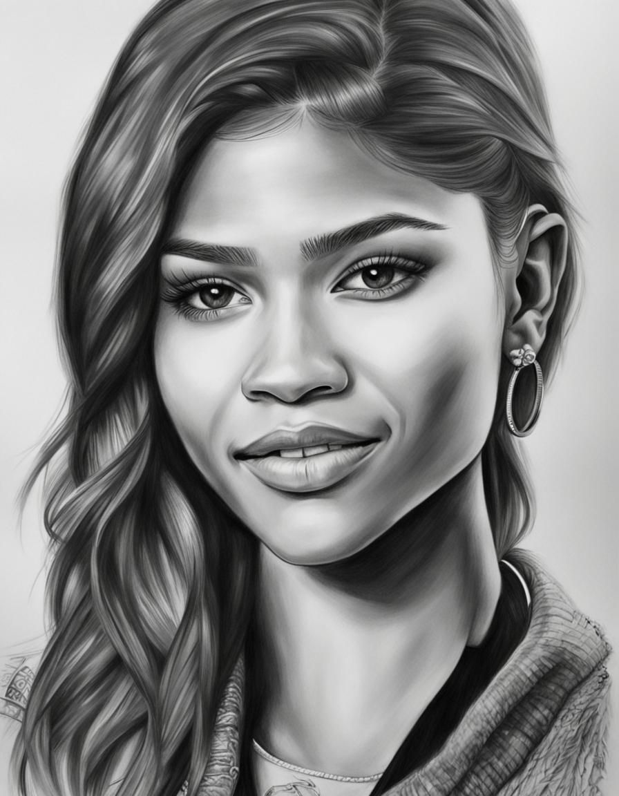 Zendaya realistic drawing