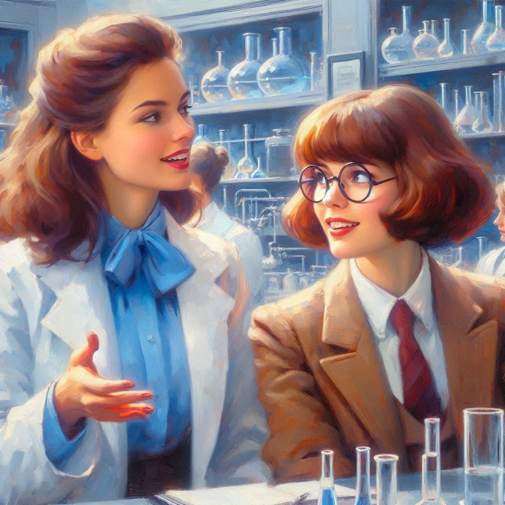 Dr. Mary Ann Summers explains the science to eager young detective Velma Dinkley.