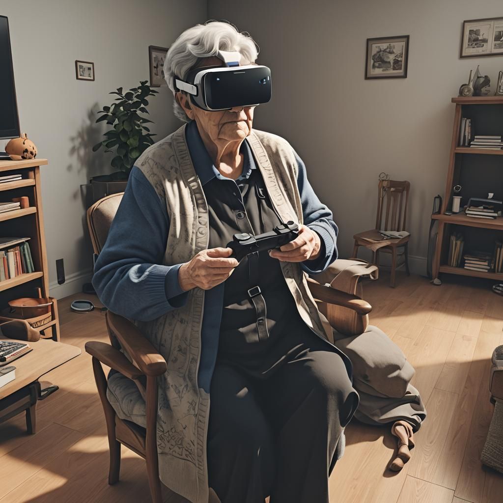 Grandma's First VR Experience: Artstation 3D Render