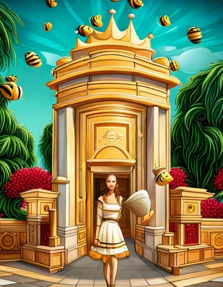 "Title: Queen Bee's Digital Media", FONT-SIZE 28 pt, Title: ...