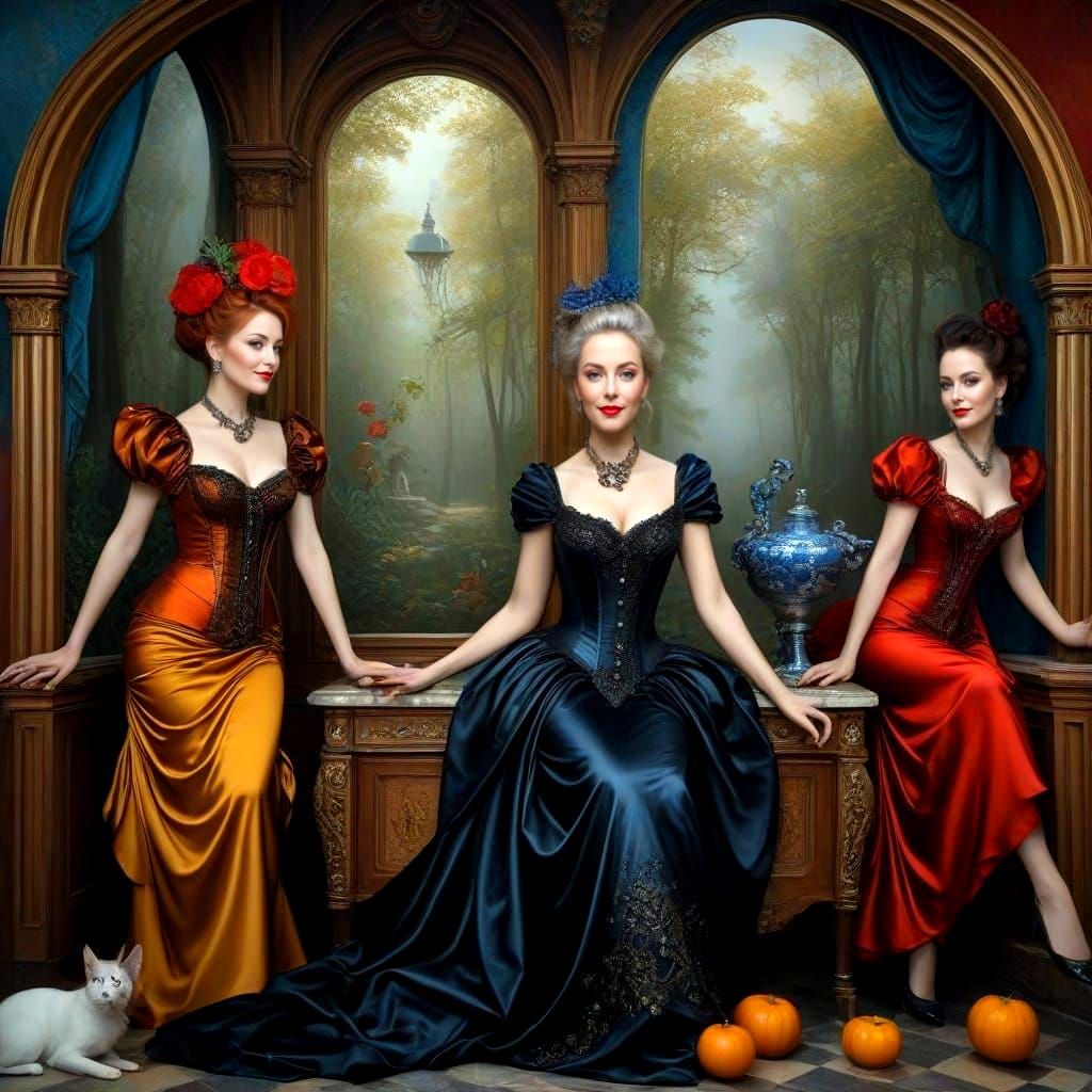 Elegant Women in Vibrant Portraits