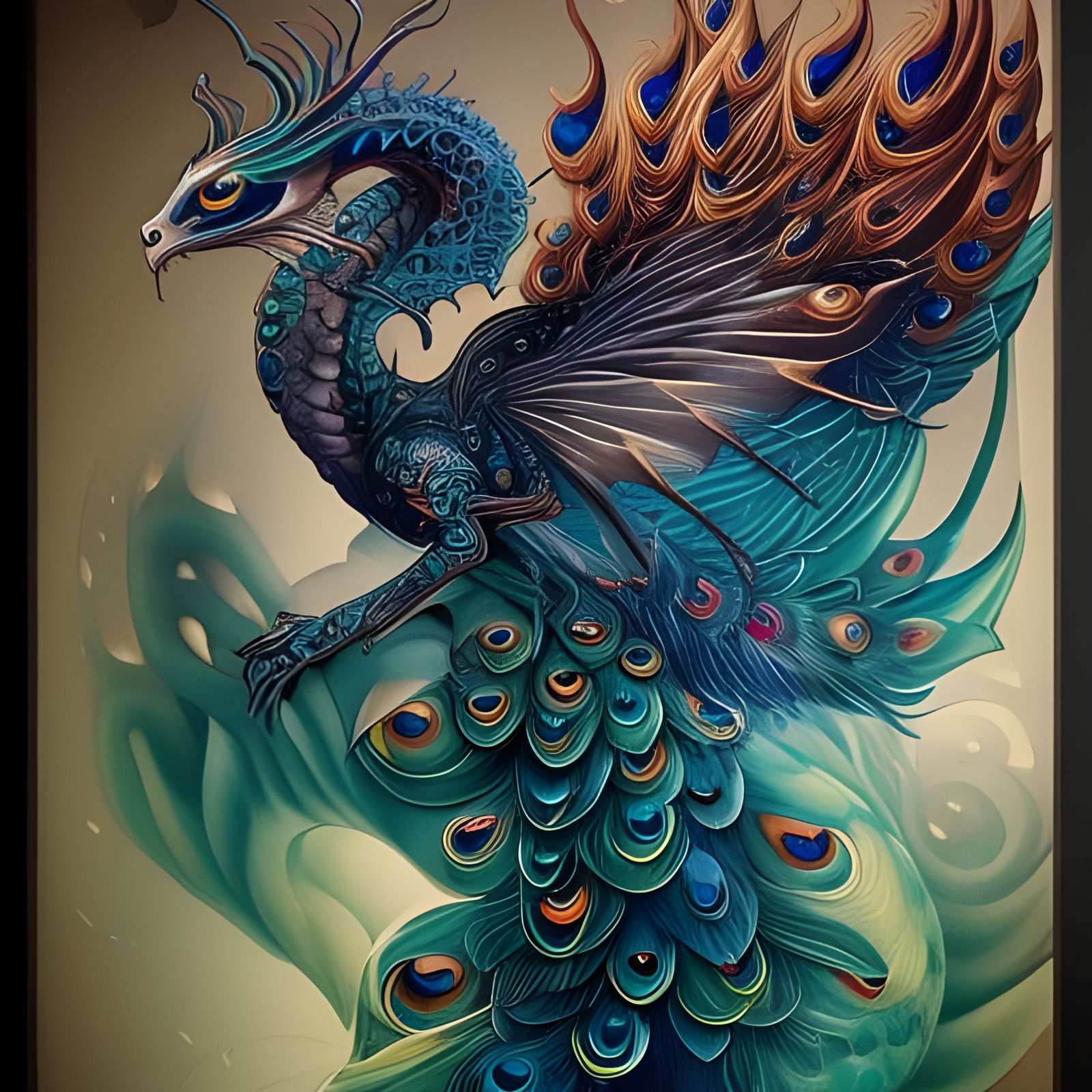 Sea Serpent Peacock  by @OnlyDis