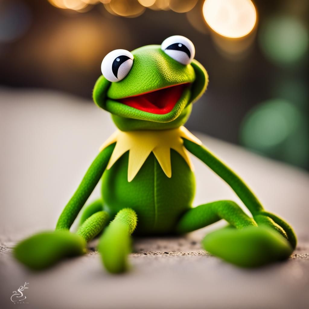 Cute little kermit the frog 