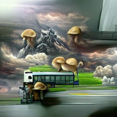 Mushroom riding the bus