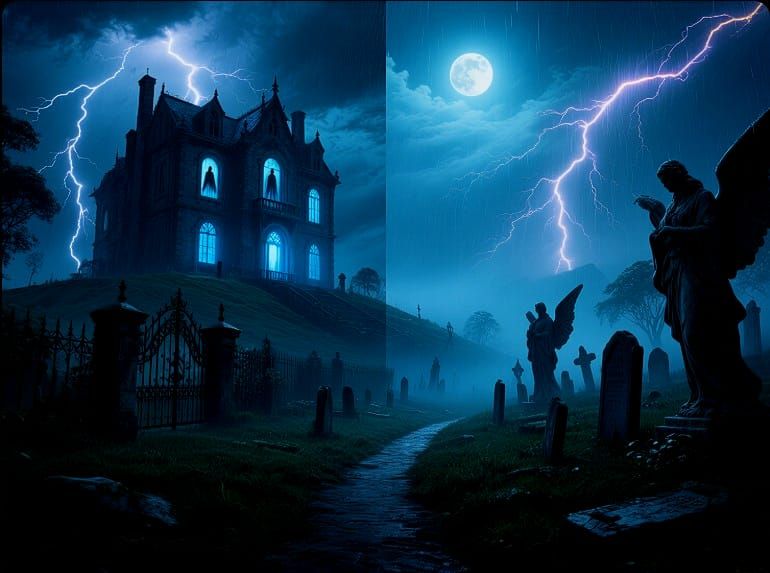 10/8/2025-Haunted Mansion and Grave Yard Art By Archangel Ta...