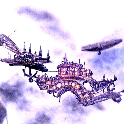 Steampunk flying city