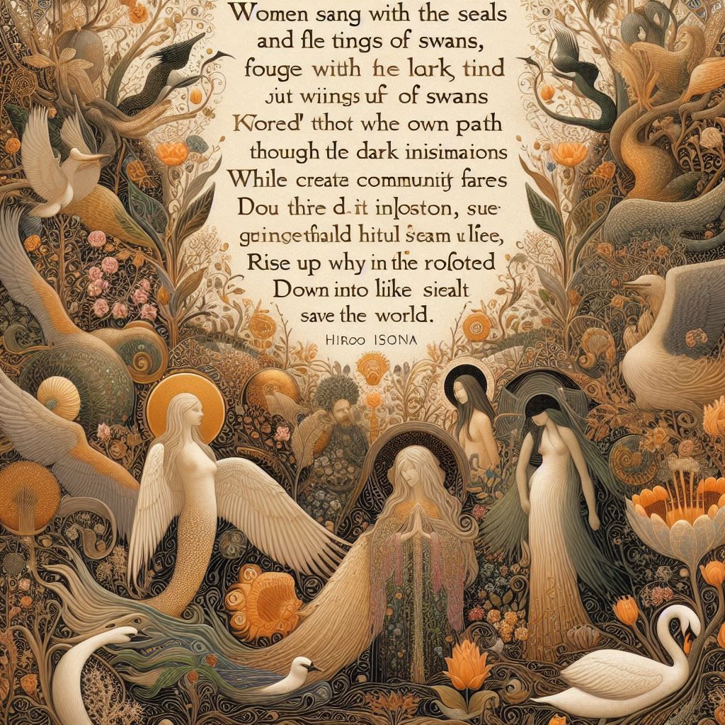 Women with iridescent, seal-like voices and majestic swan wings