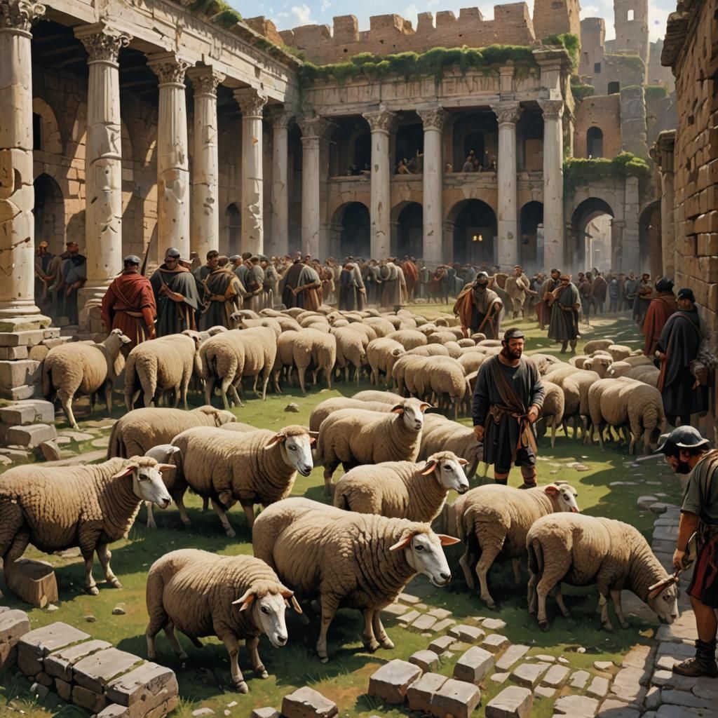 Rome 1870, sheep graze in the imperial forums, drunks play m...