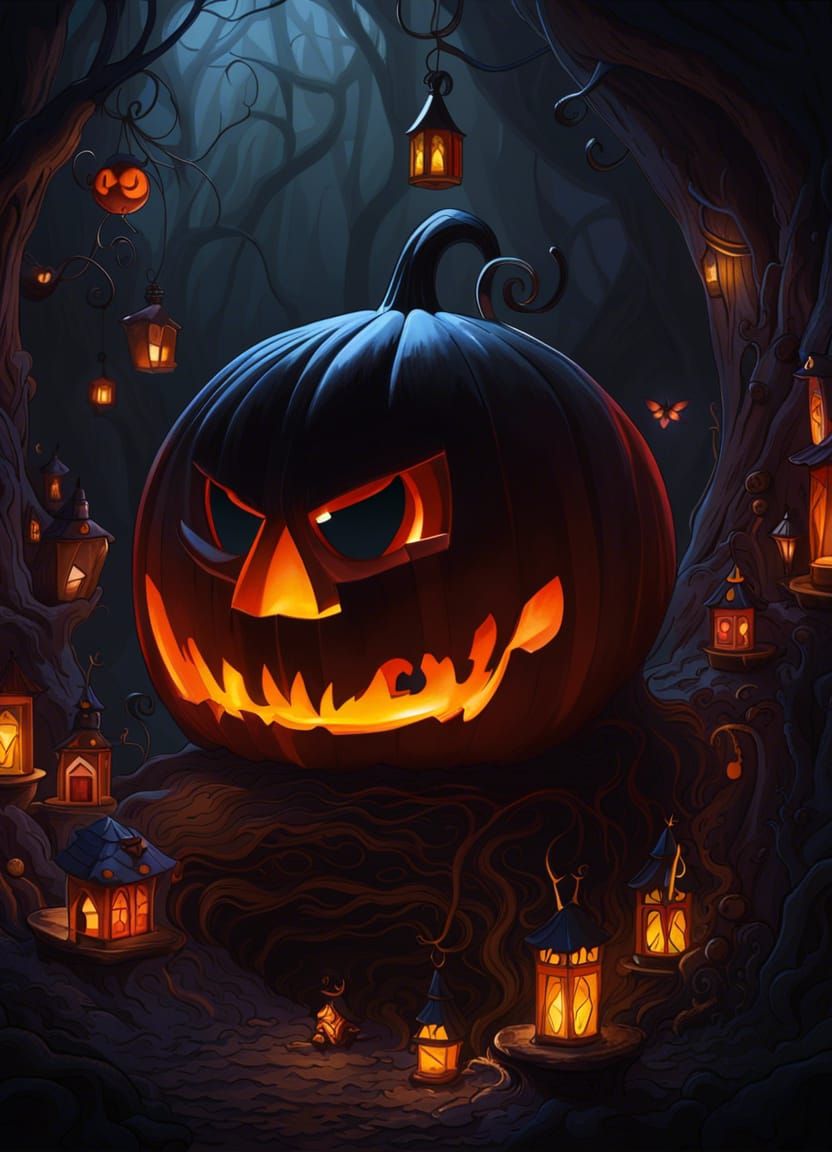Spooky Adorable Halloween Emojis in Detailed Digital Art