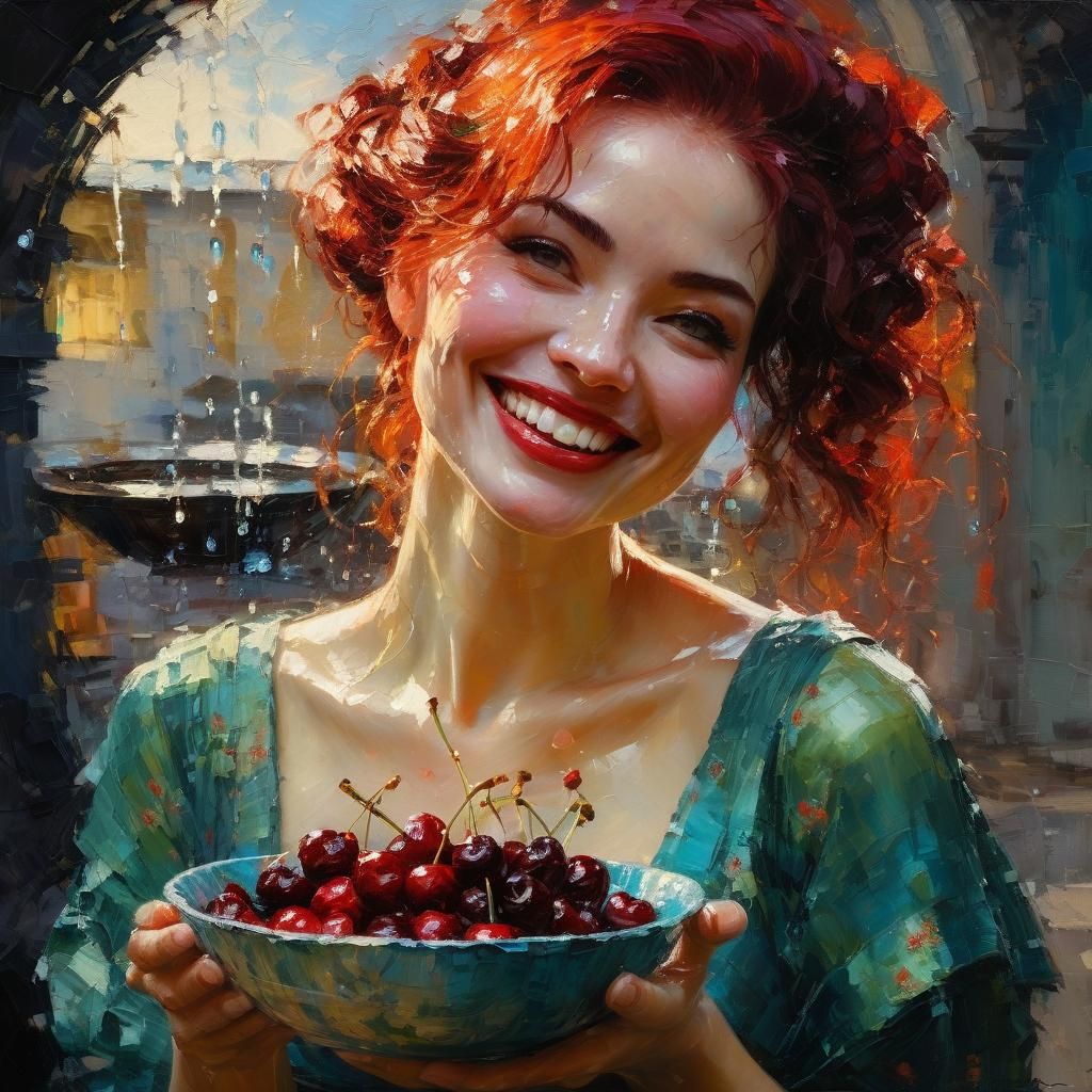 Giussi with cherries  by @Bloo Bear