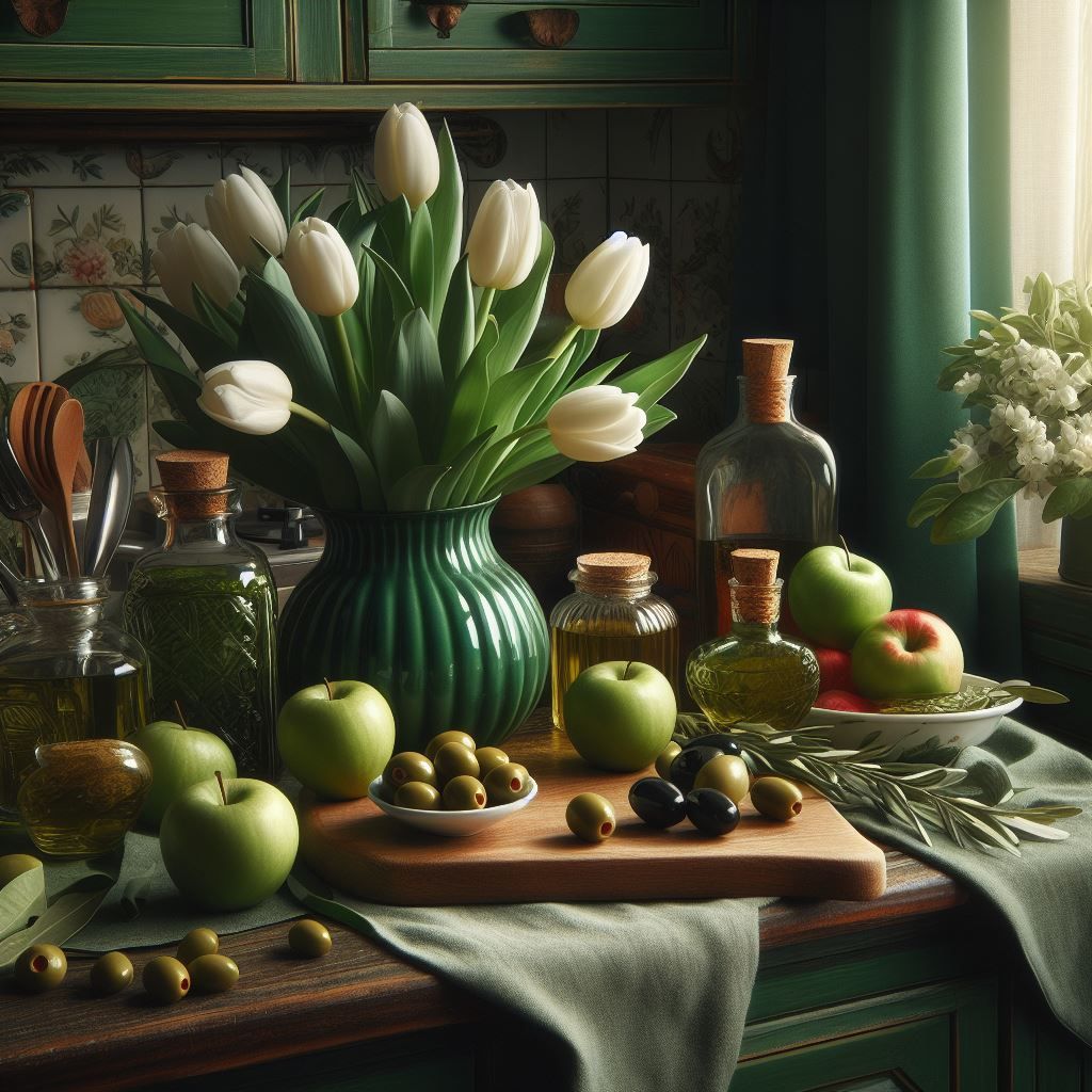 Still life images in green color