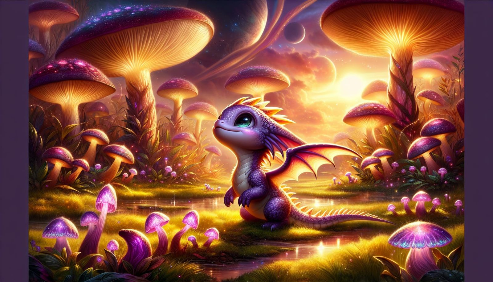 Dreaming Purple Dragon / Träumender lila Drache  by @FrancesFantasy
