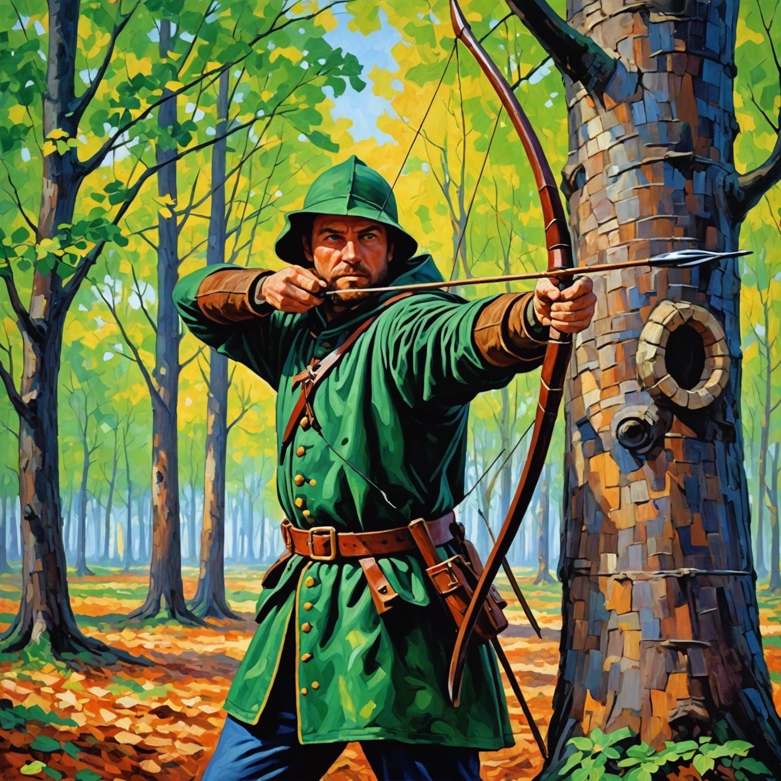 Robin Hood's Arrow: Impressionist Forest Scene