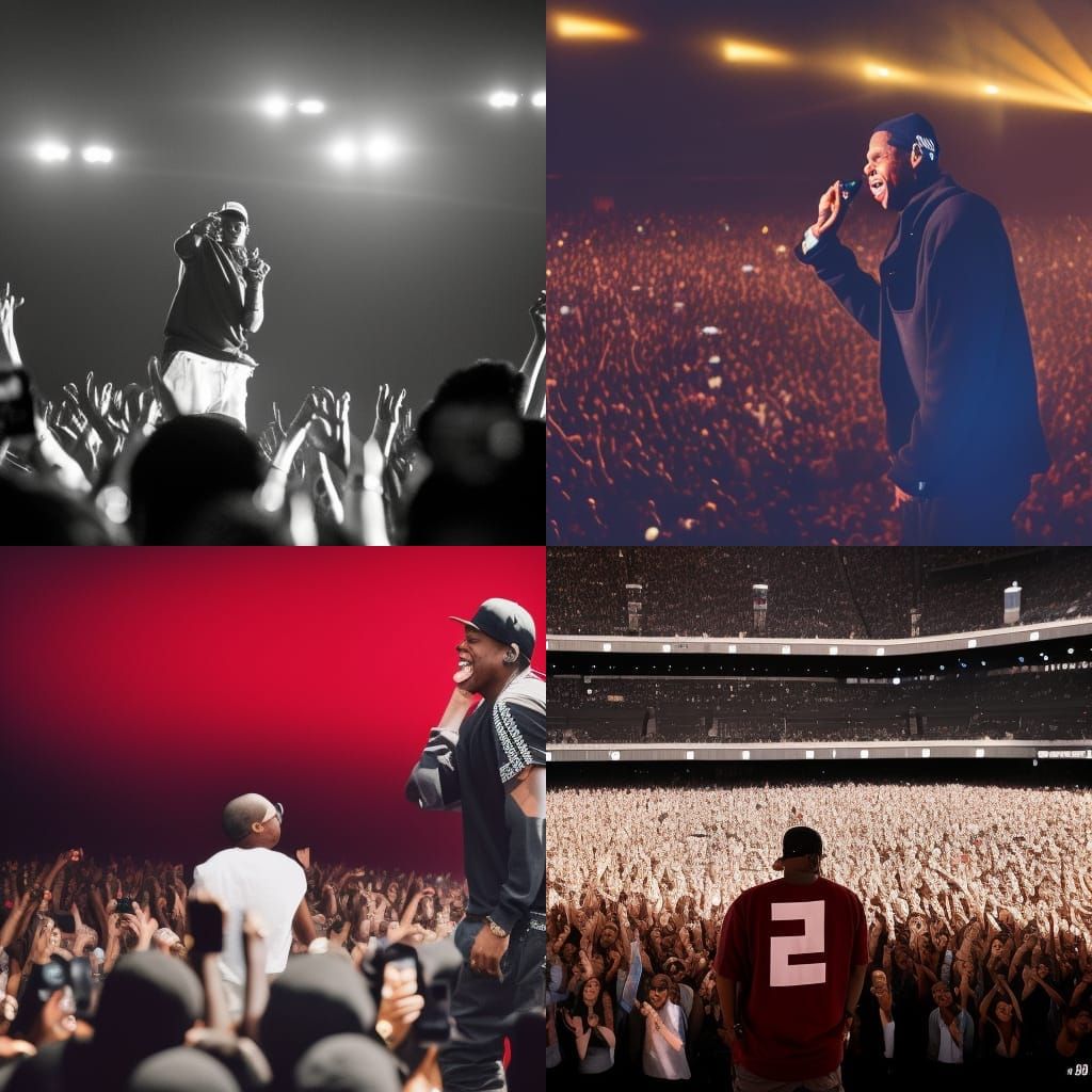 Jay-Z rapping to a small crowd - AI Generated Artwork - NightCafe Creator