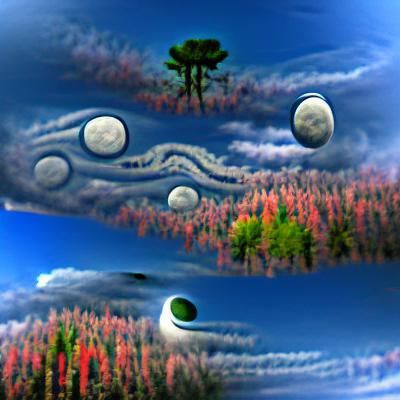 alien planet forest sky moon