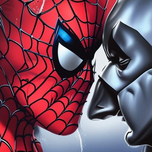 Spiderman Kissing Batman - Ai Generated Artwork - Nightcafe Creator