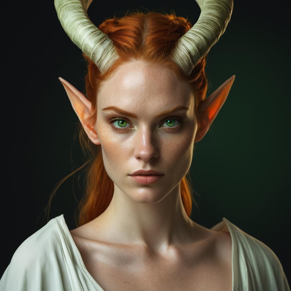 Realistic elf with horns - AI Generated Artwork - NightCafe Creator